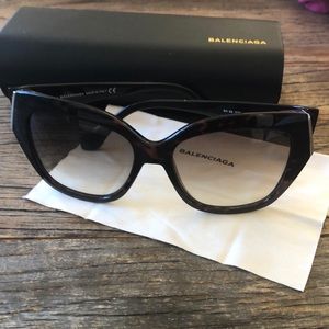 Balenciaga Dark Tortoise Oversize Sunglasses